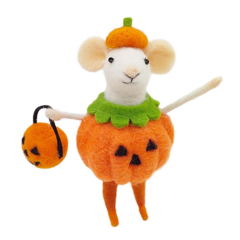 Felt Spooky Pumpkin Mouse