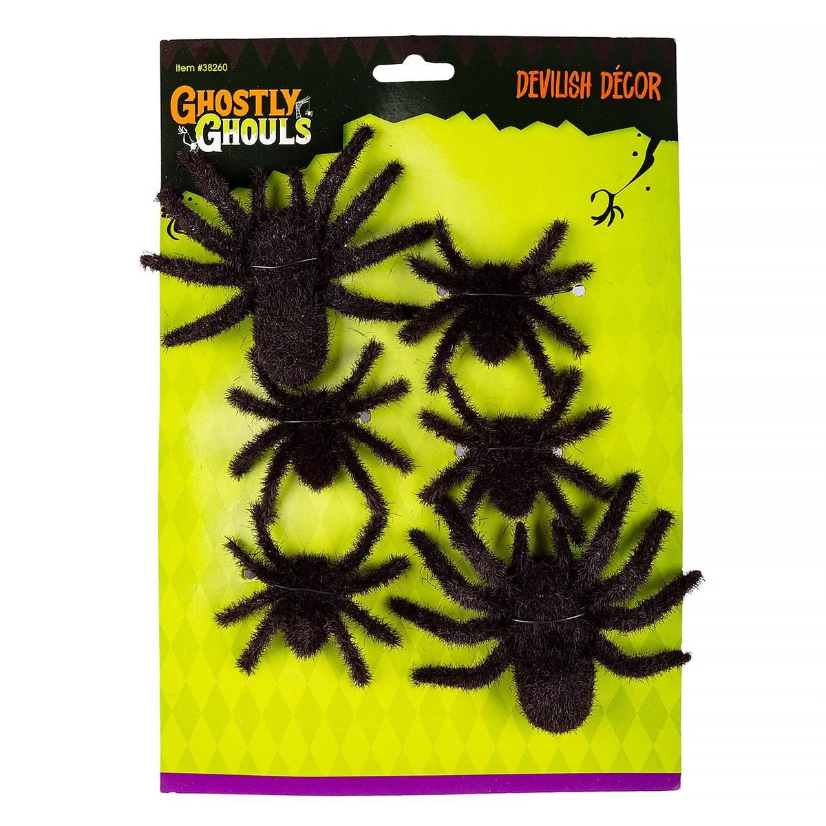 Ghostly Ghouls 6pk Fuzzy Spider