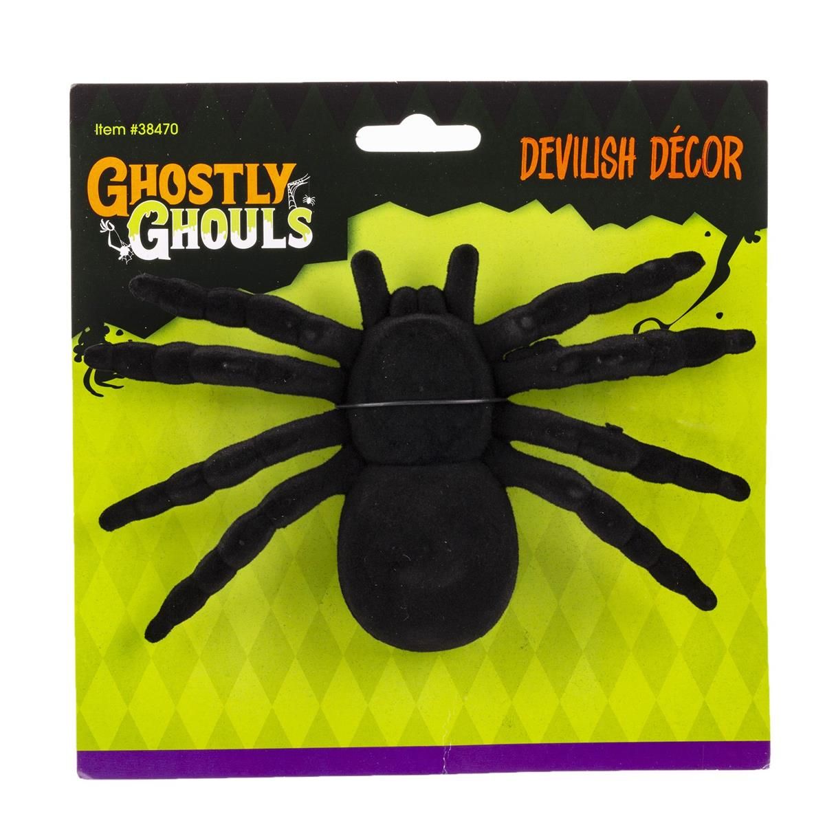 Ghostly Ghouls Giant Flocked Spider