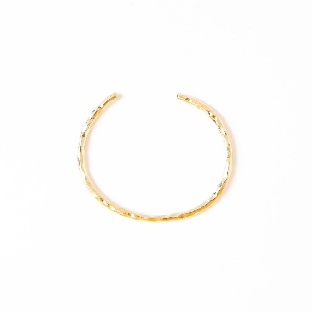 Lydia Hammered Bar Cuff Bracelet Brass