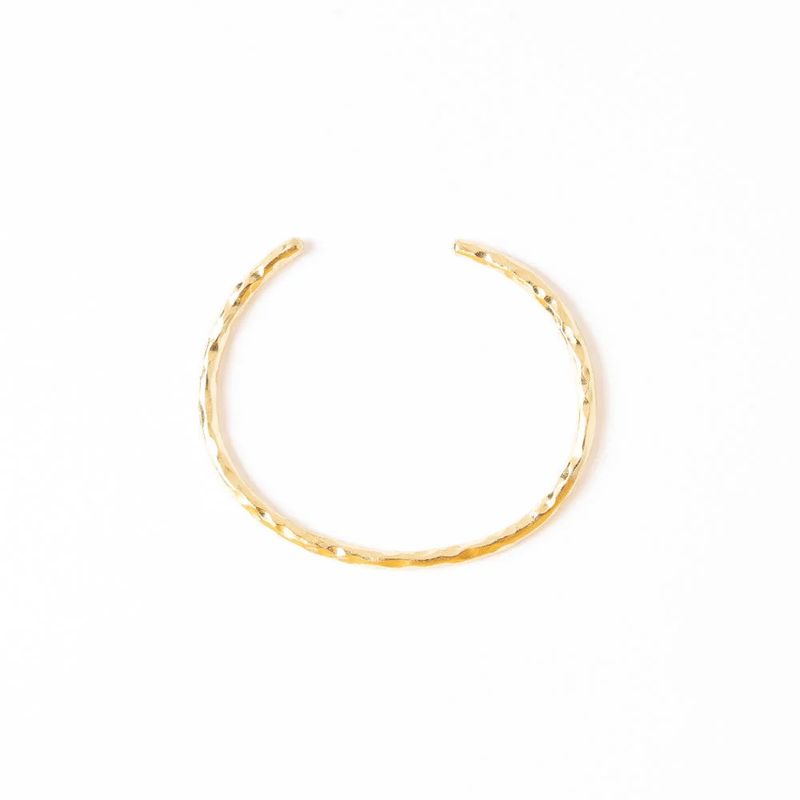 Lydia Hammered Bar Cuff Bracelet Brass