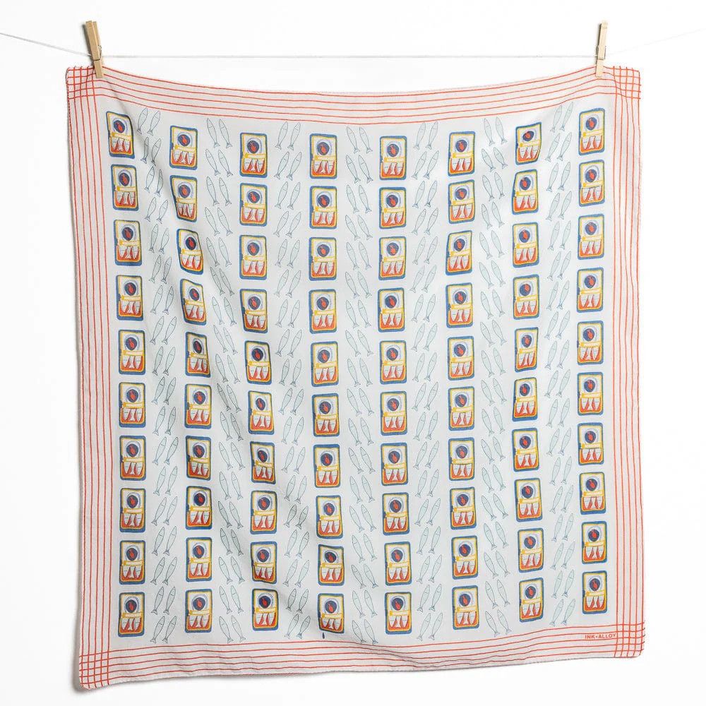 Olivia Square Scarf Sardine Print