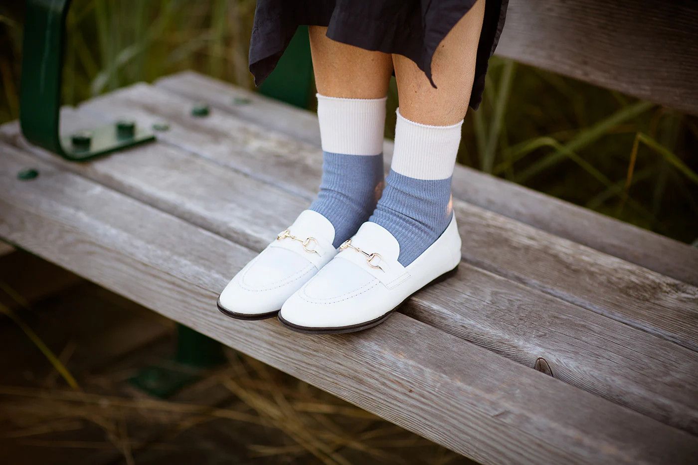 Chalet Socks Denim/Ivory Colour Block