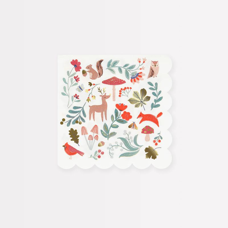 Winter Woodland Small Napkins Set of 16