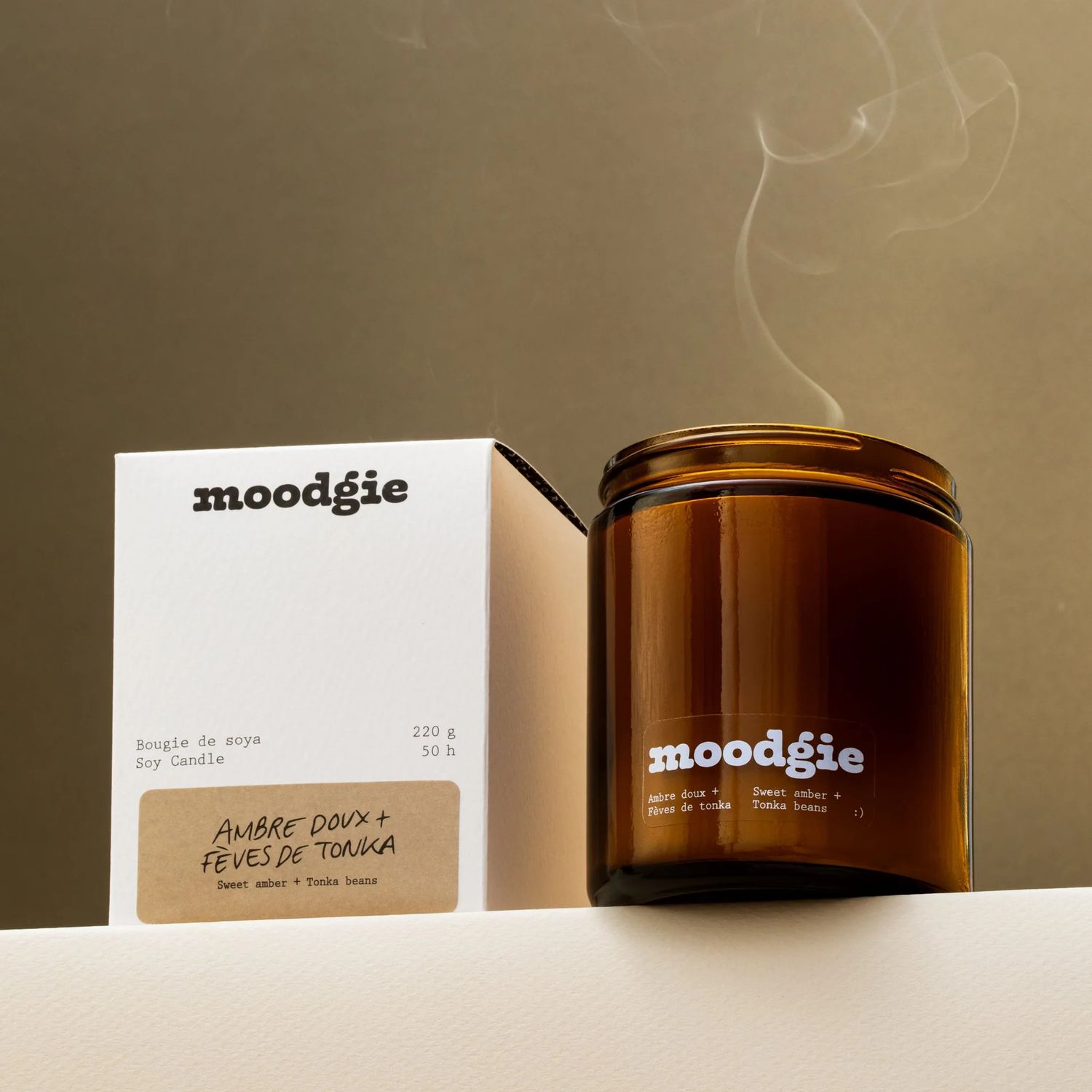 220g Candle Sweet Amber + Tonka Beans