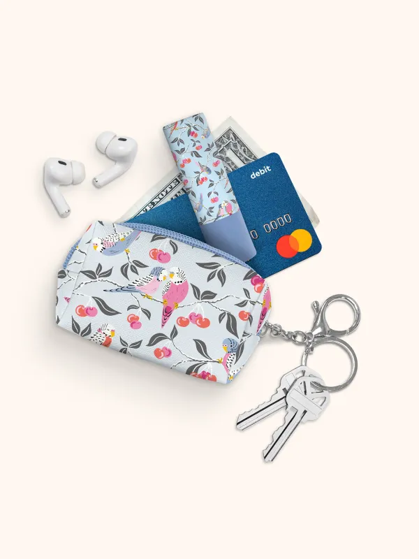Keychain Pouch Birds In Cherry Tree
