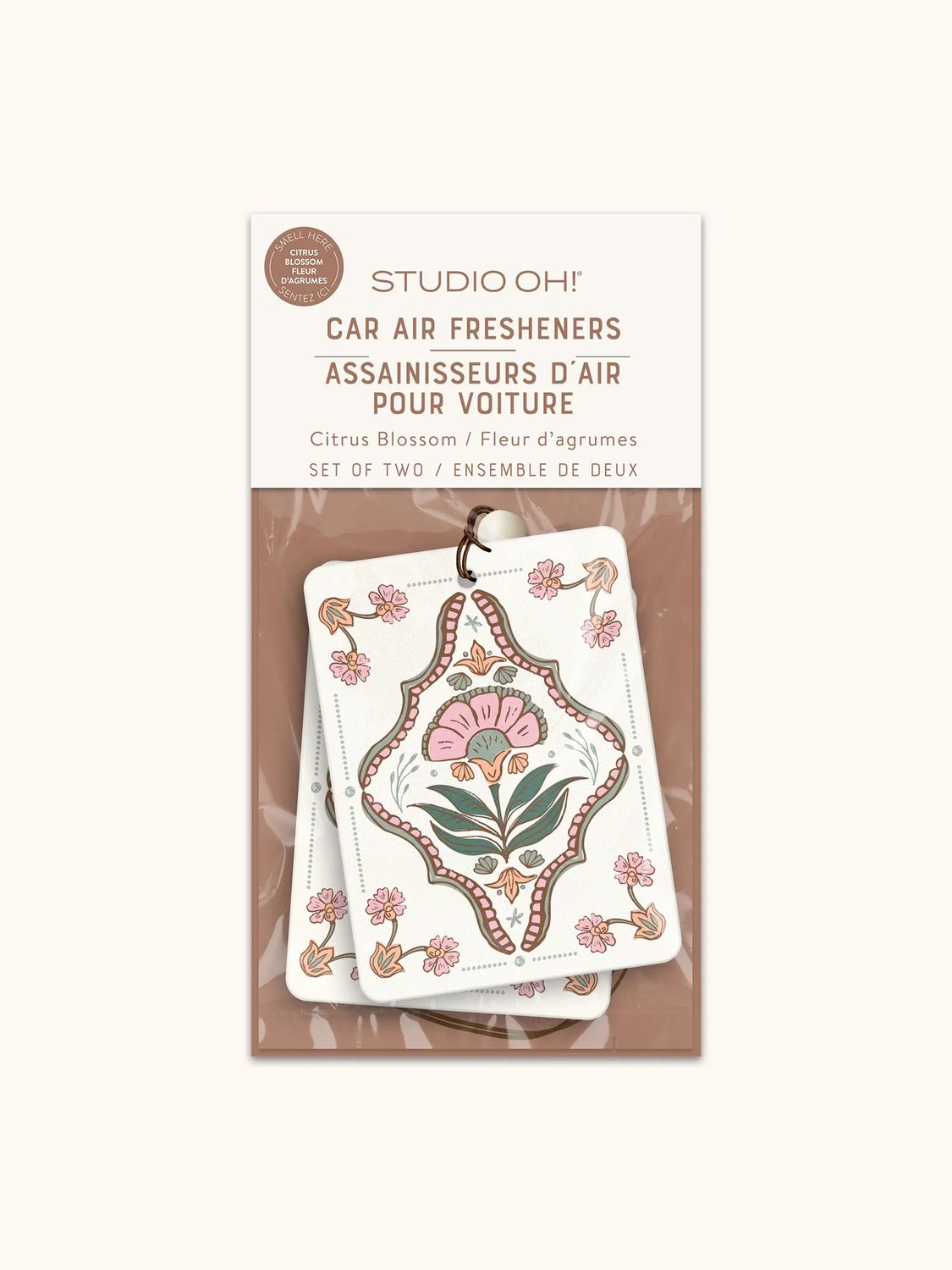 Car Air Freshener Pack of 2 Flower Tapestry