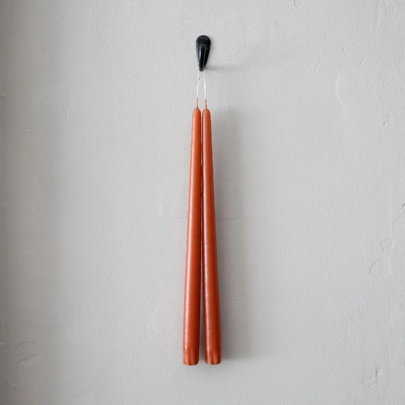 Taper Candles Pair Terracotta 12&quot;