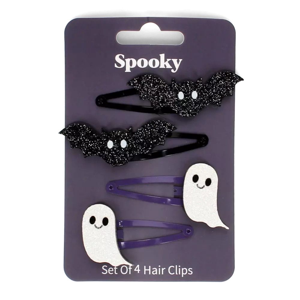 Glitter Hair Clips Spooky