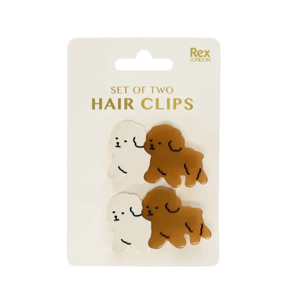 Hair Clips Set of 2 Puppies
