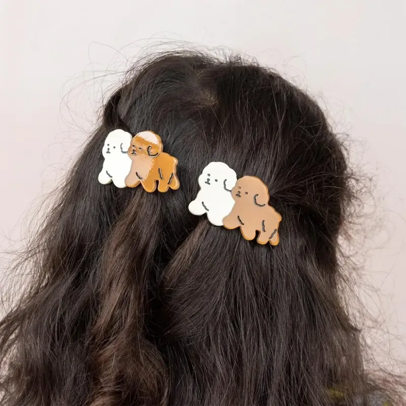 Hair Clips Set of 2 Puppies