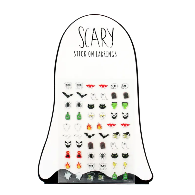 Stick-On Earrings Set of 30 Pairs Spooky