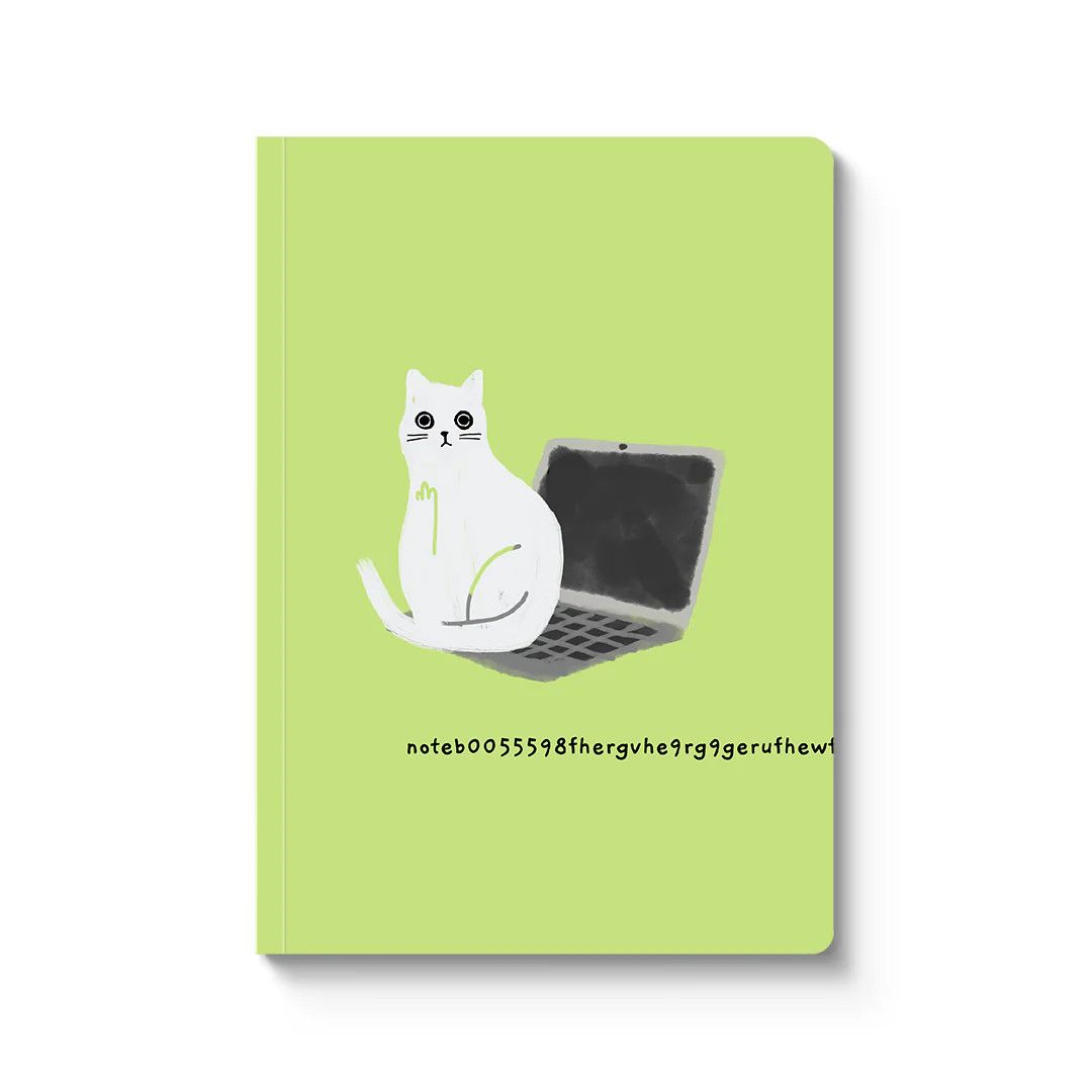 A5 Perfect Bound Notebook Laptop Cat