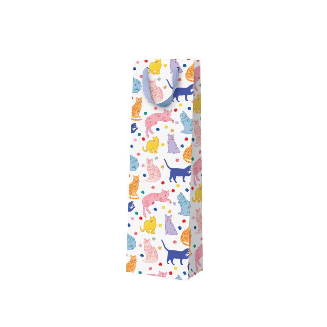 Bottle Gift Bag Colourful Cats