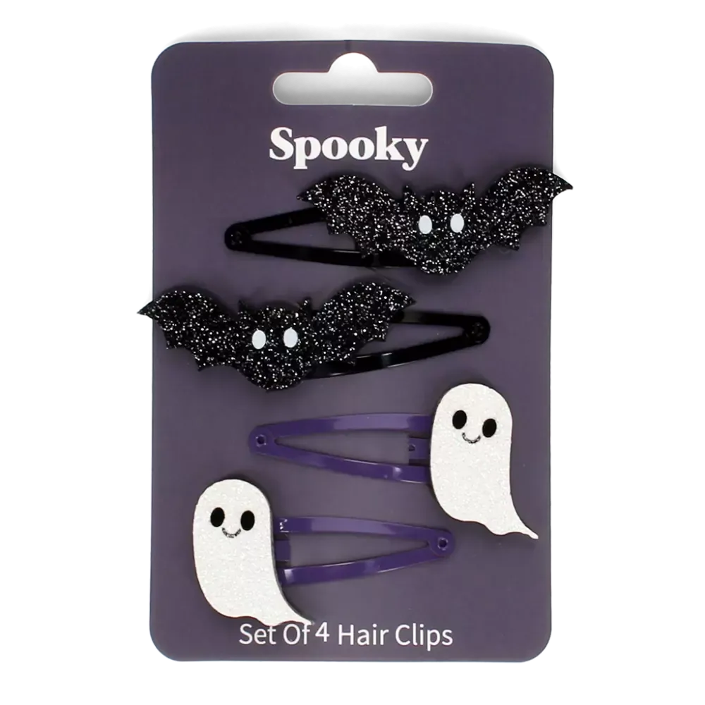 Glitter Hair Clips Spooky