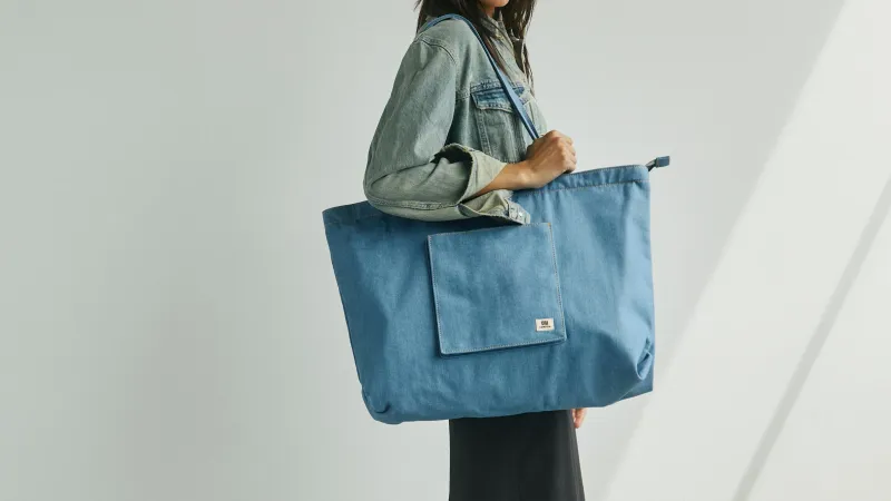 Portobello Light Wash Denim Cotton Tote Bag