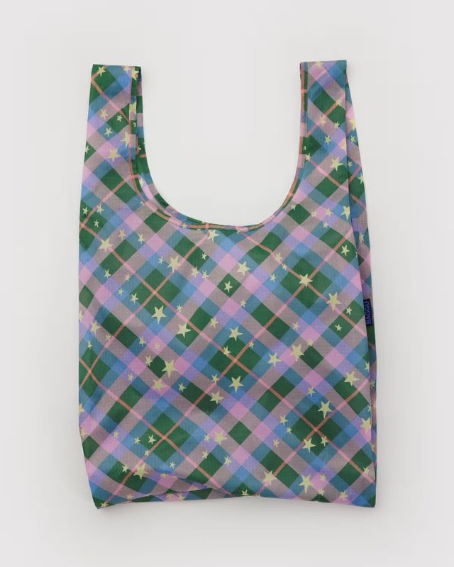 Standard Baggu Green Star Plaid