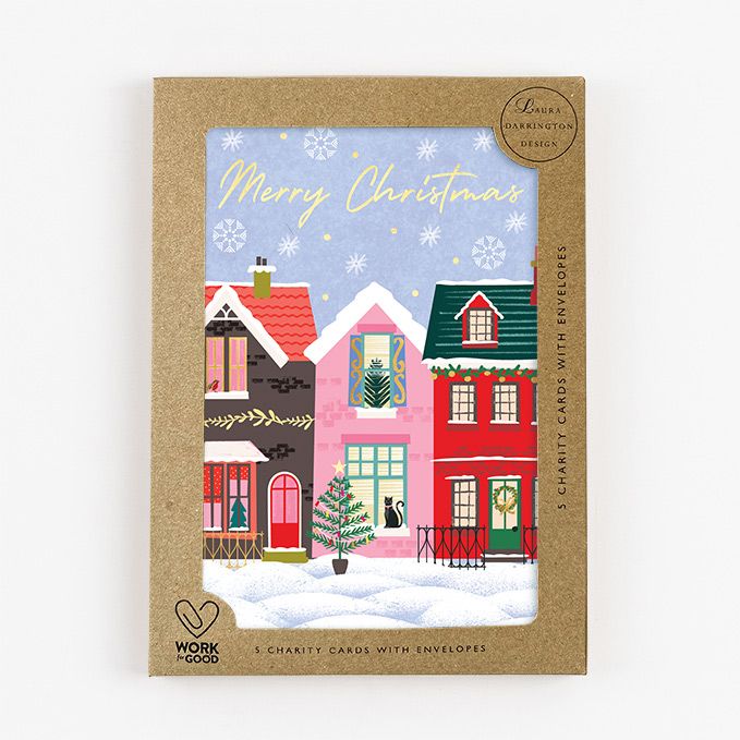 Boxed Christmas Cards Winter House Christmas Village
