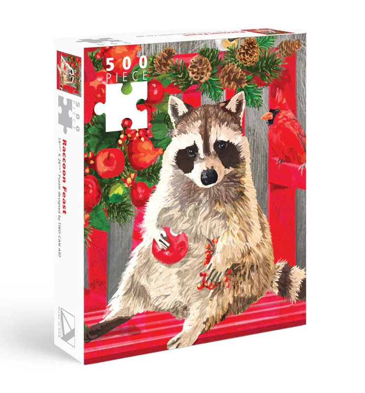 500 Piece Puzzle Red Handed Raccoon