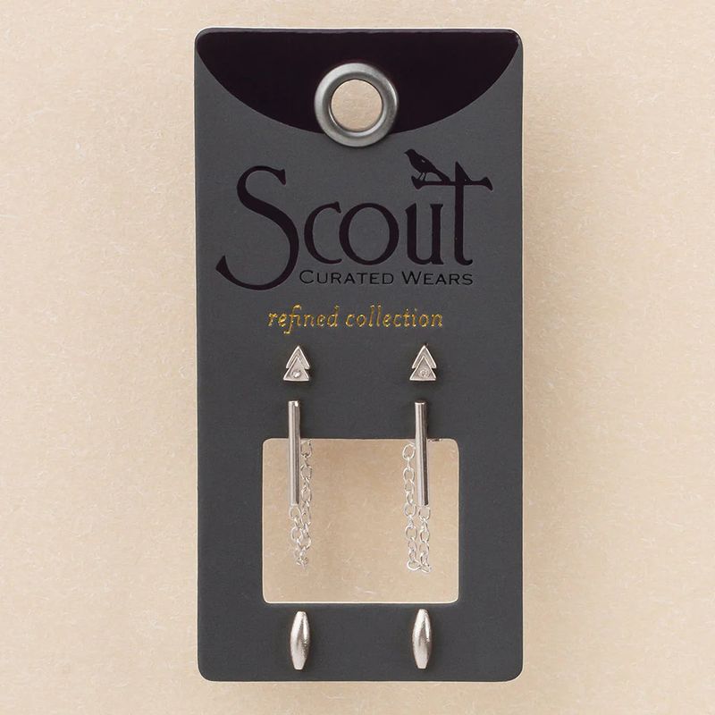 Refined Stud Trio Mars/Silver