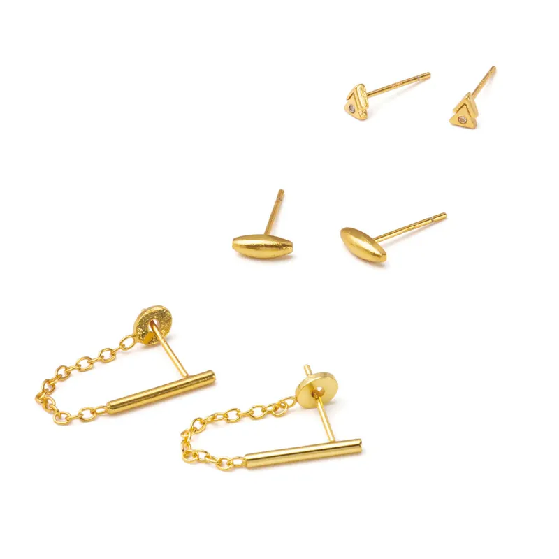 Refined Stud Trio Mars/Gold