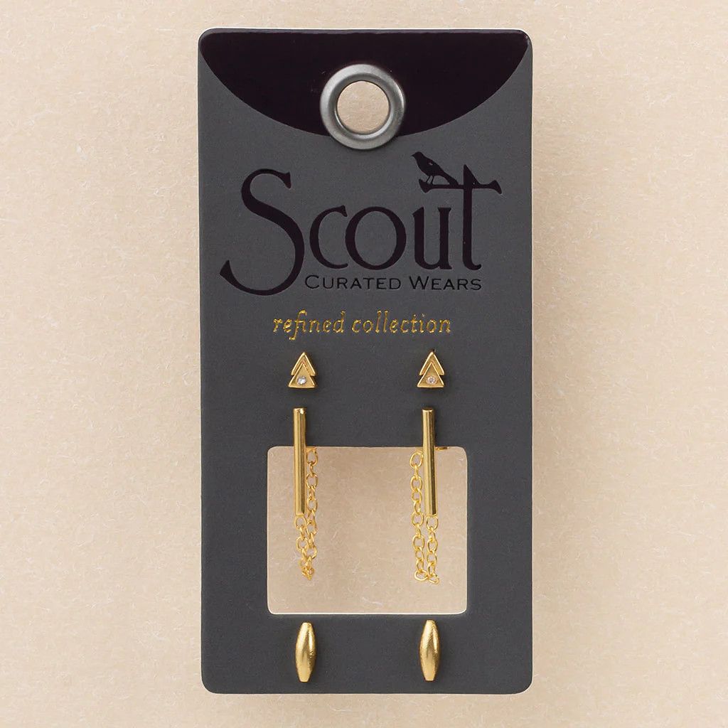 Refined Stud Trio Mars/Gold
