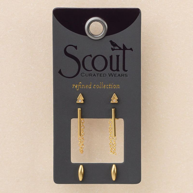 Refined Stud Trio Mars/Gold