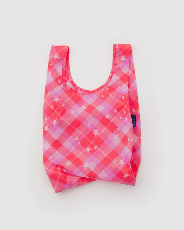 Baby Baggu Pink Star Plaid