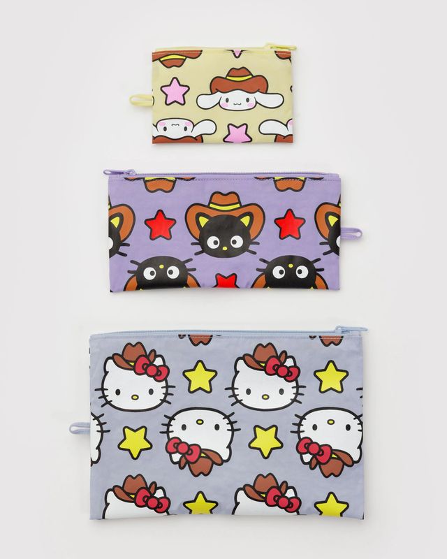 Flat Pouch Set Hello Kitty &amp; Friends Western