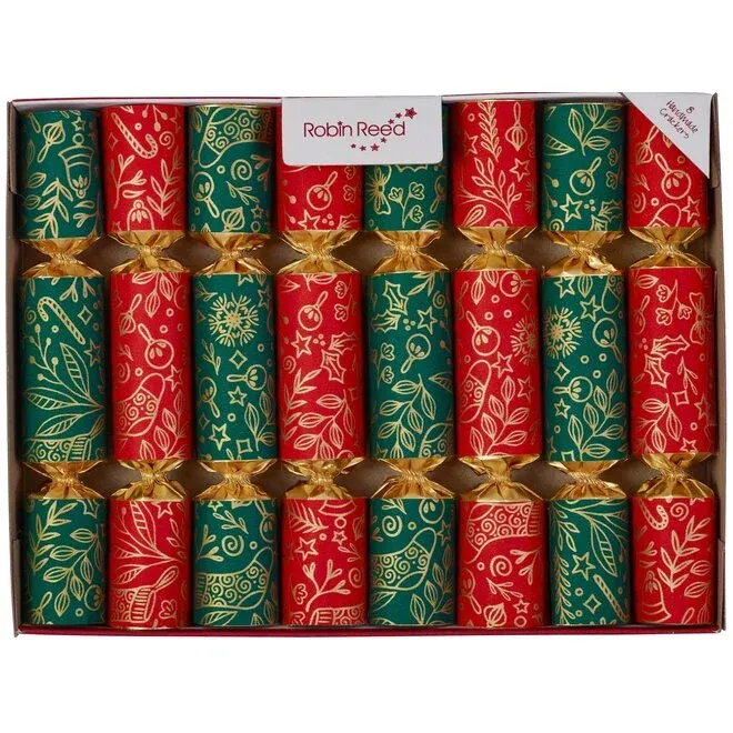 Festive Crackers 6in Red and Green