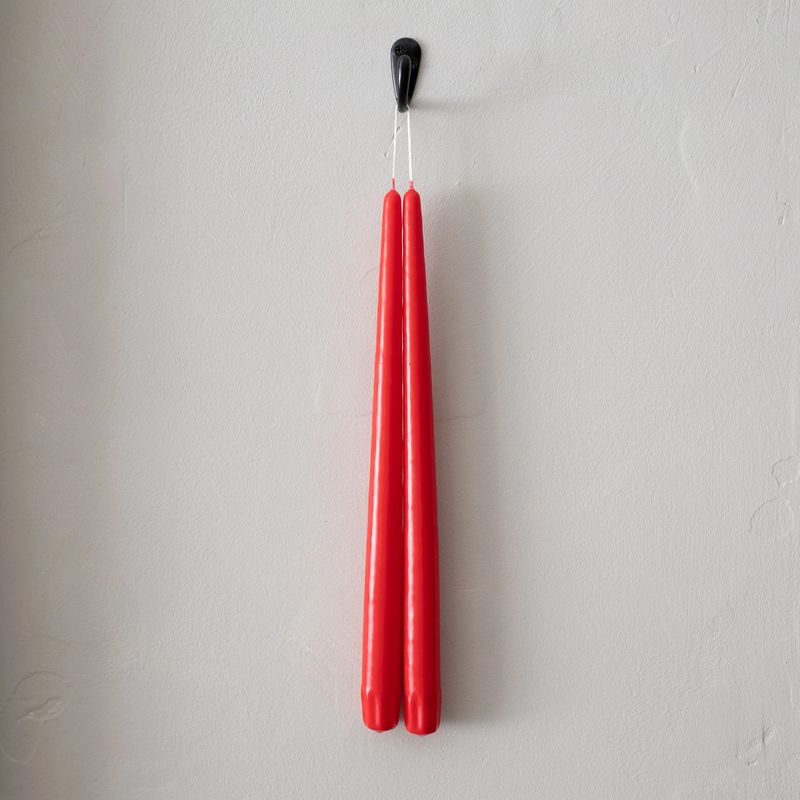 Taper Candles Pair Christmas Red 12&quot;