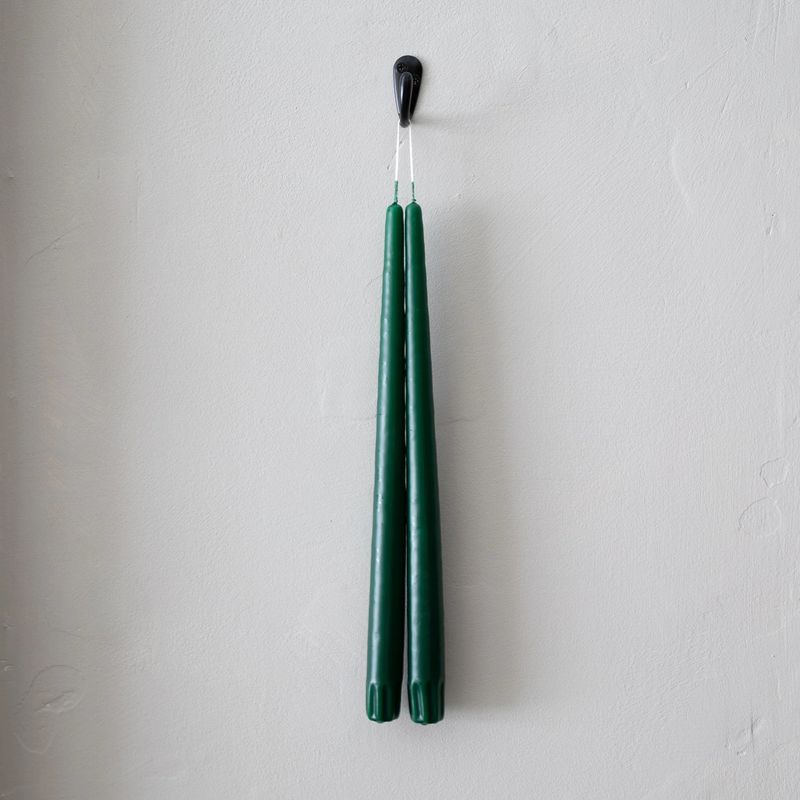 Taper Candles Pair Christmas Green 12&quot;
