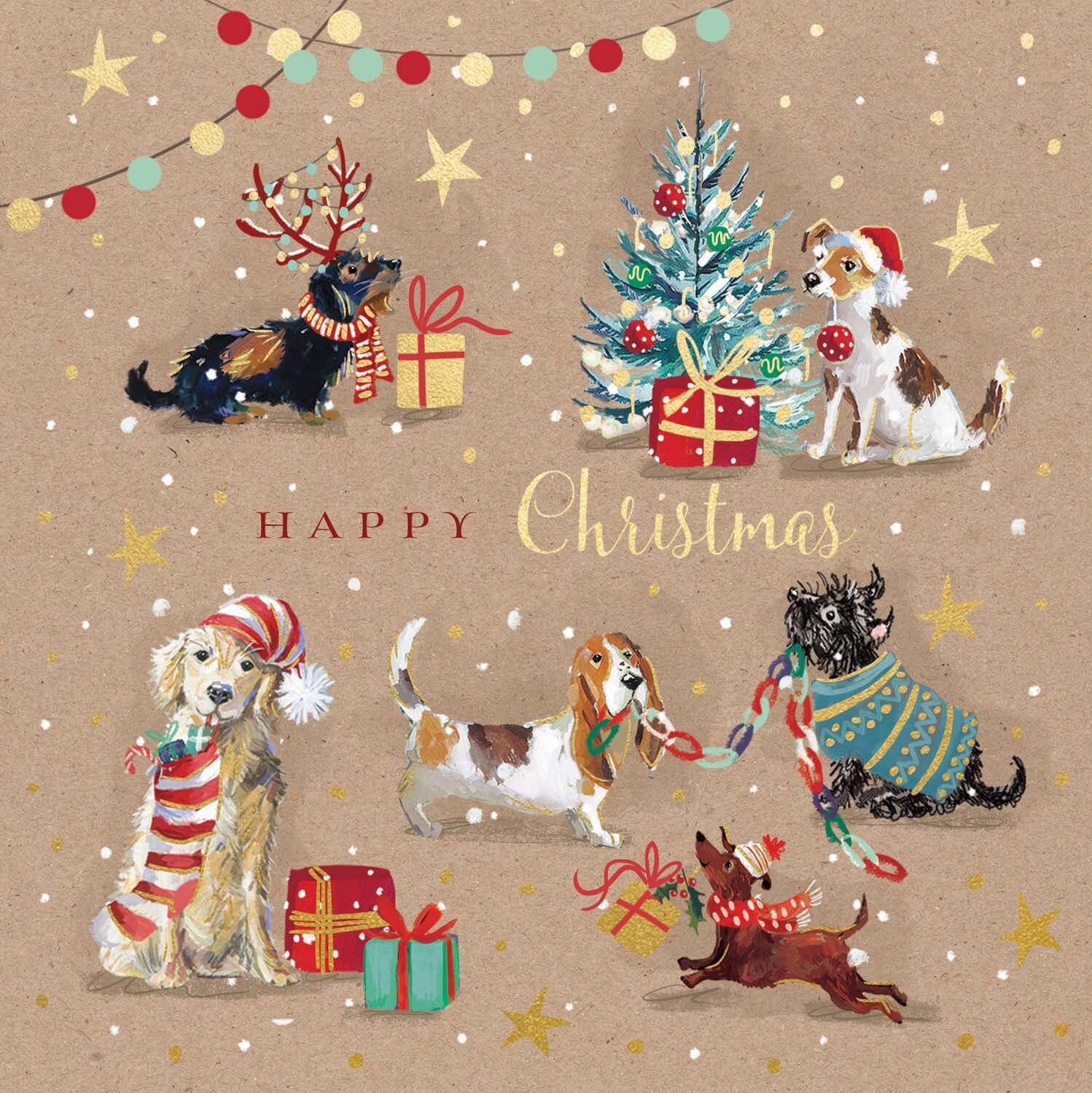 Boxed Christmas Cards Festive Dogs