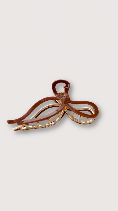 Festive Bow Claw Clip Chocolate