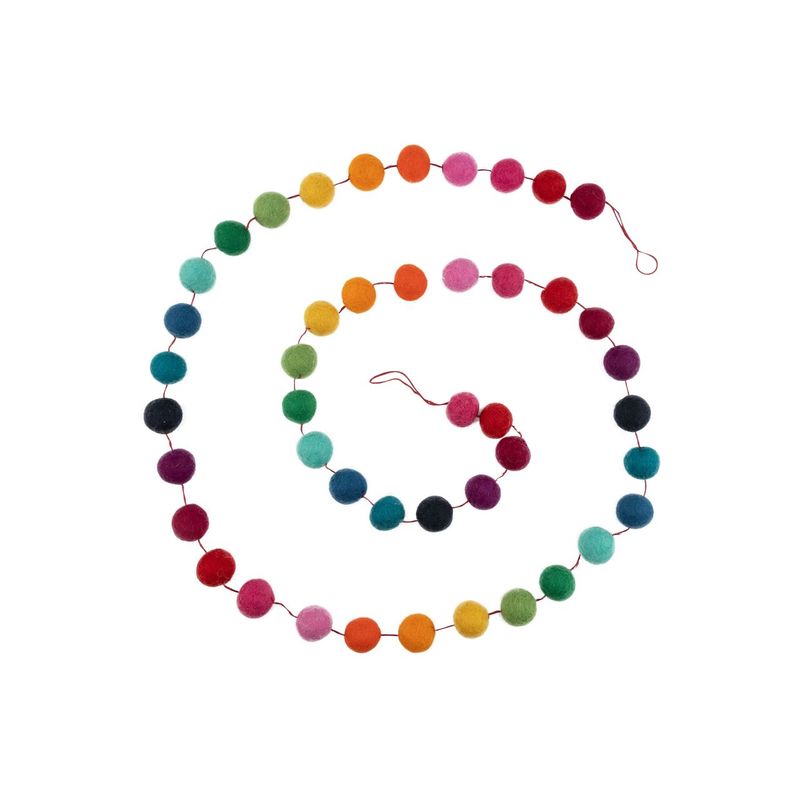 Garland Felt Multicolour Pompoms