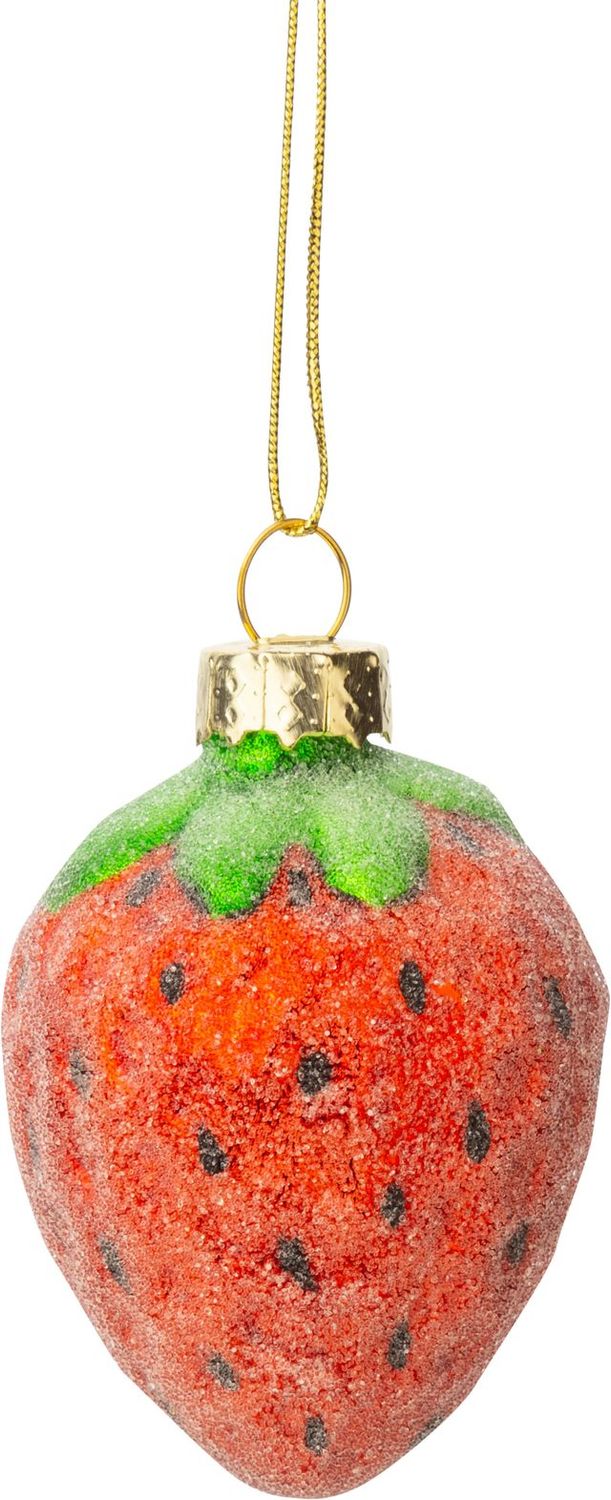 Glass Ornament Strawberry Frost Finish