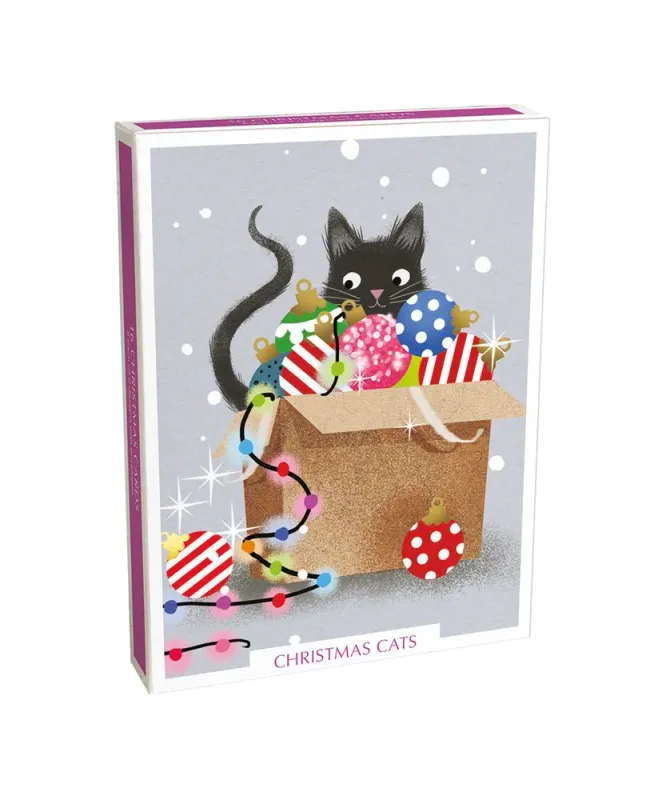 Boxed Christmas Cards Festive Feline