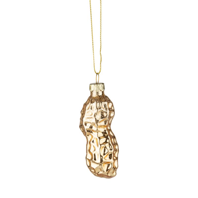 Glass Ornament Gold Peanut