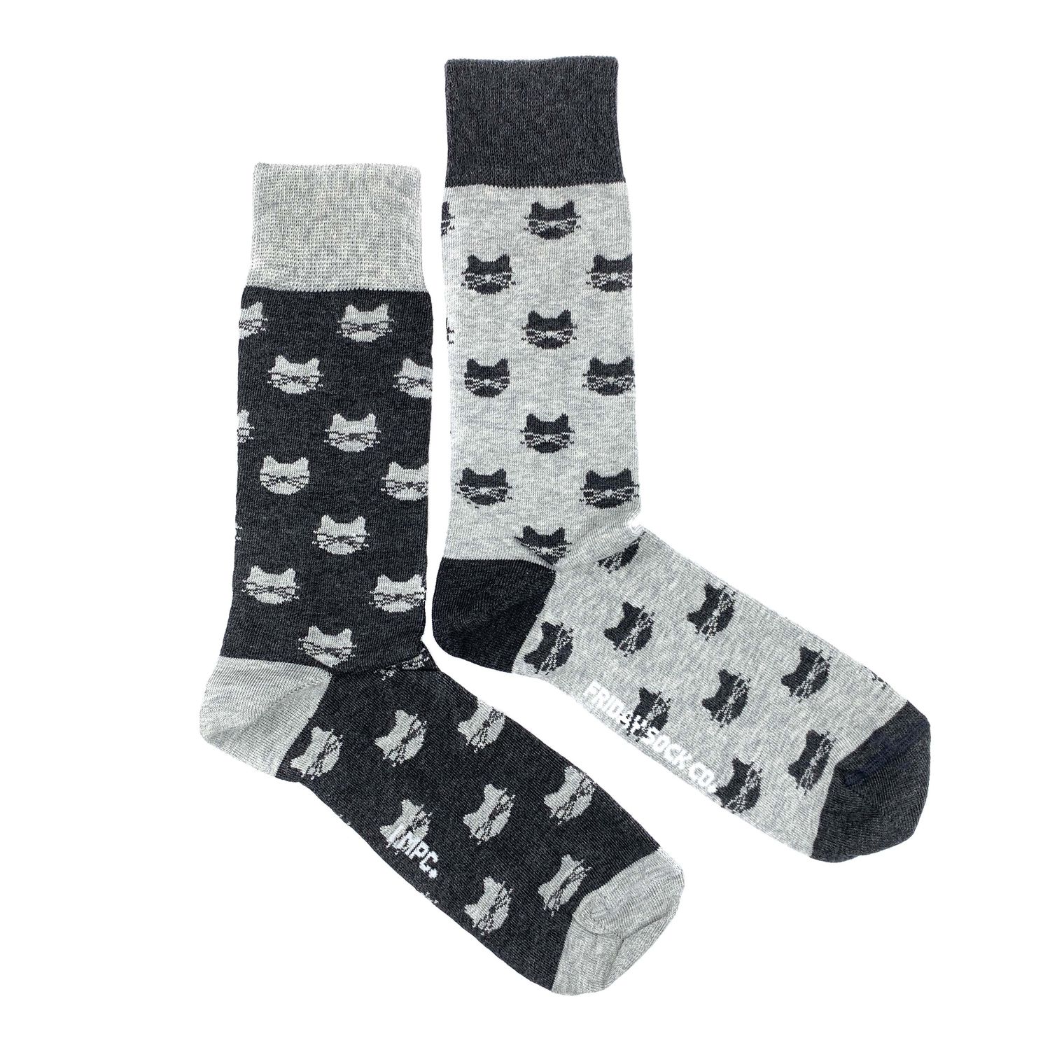 Men&#39;s Socks Inverted Grey Cat Socks