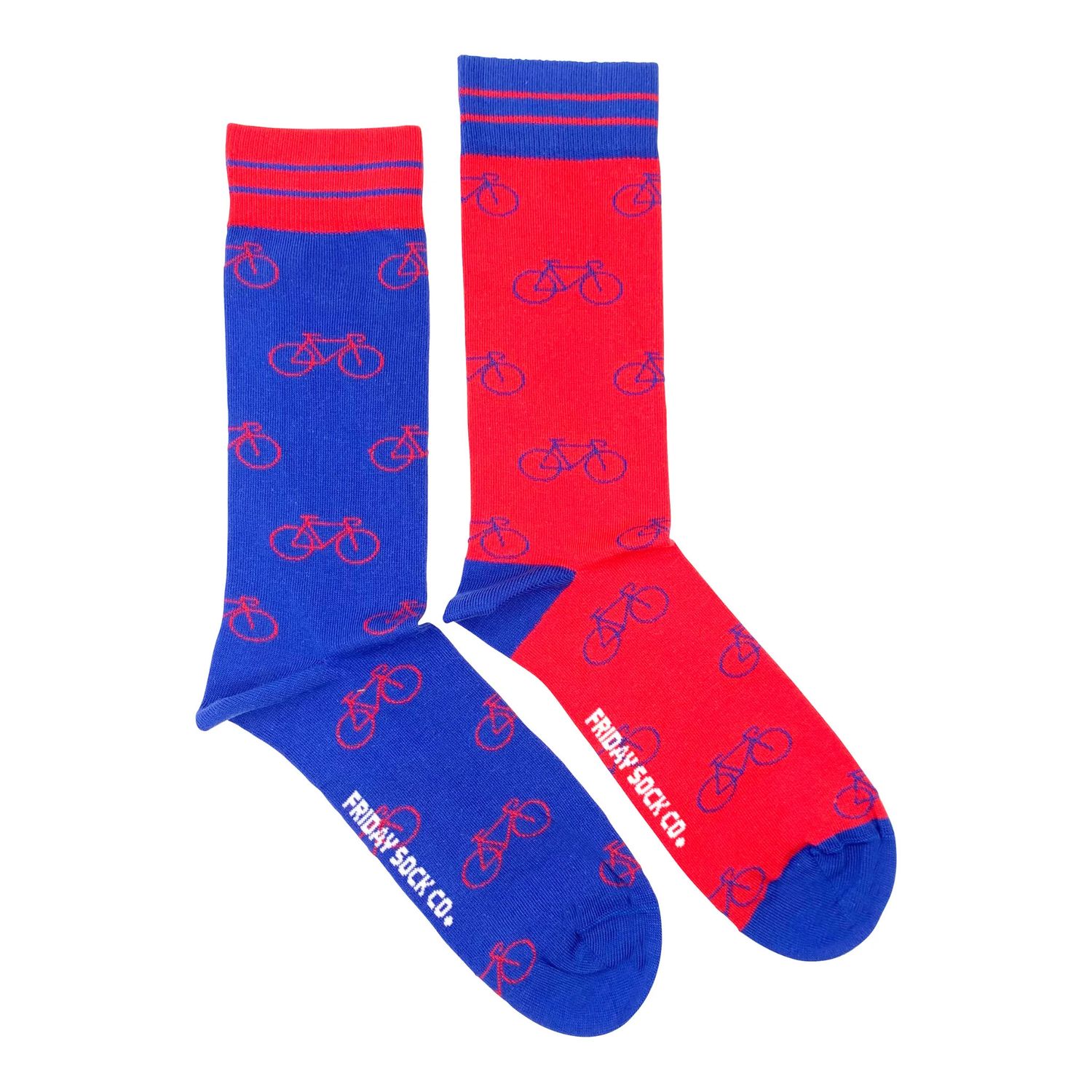 Men&#39;s Socks Red &amp; Blue Bicycle