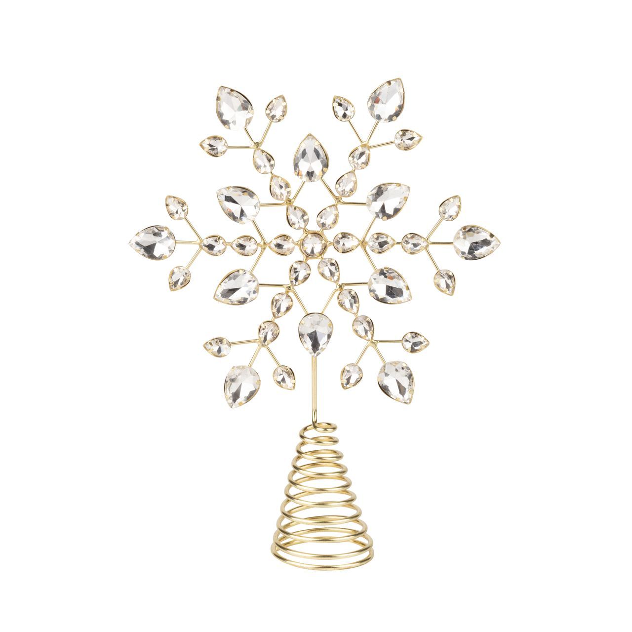 Metal Tree Topper Snowflake with Glass Oval Beads