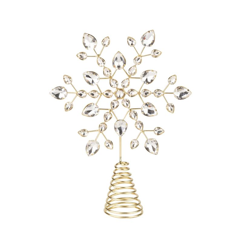 Metal Tree Topper Snowflake with Glass Oval Beads
