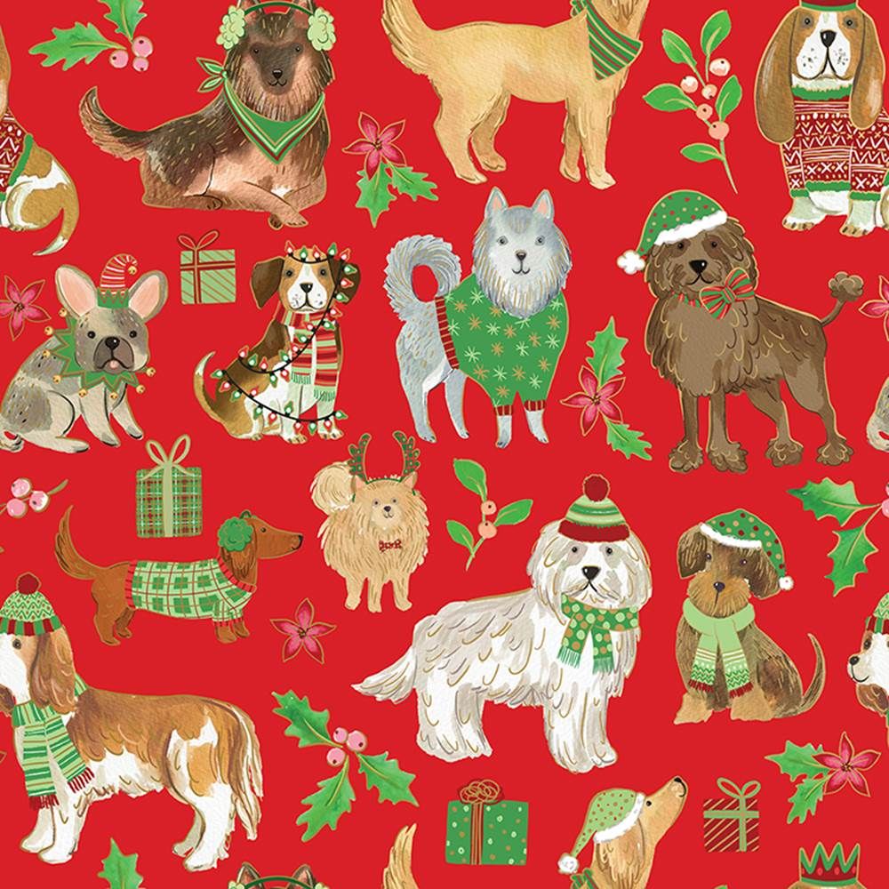 Gift Wrap Roll Jumbo Canine Christmas