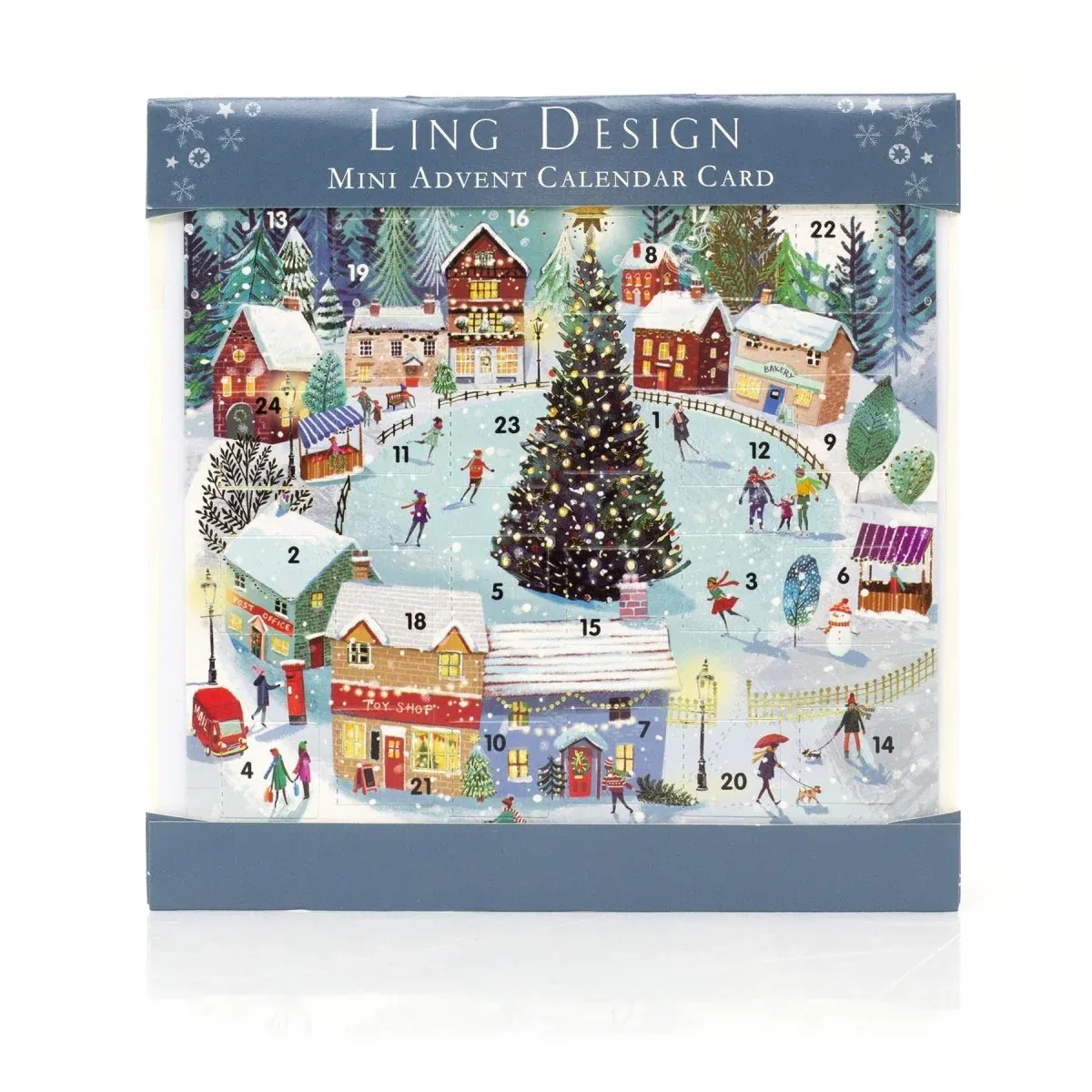 Mini Advent Calendar Card Skating In The Snow