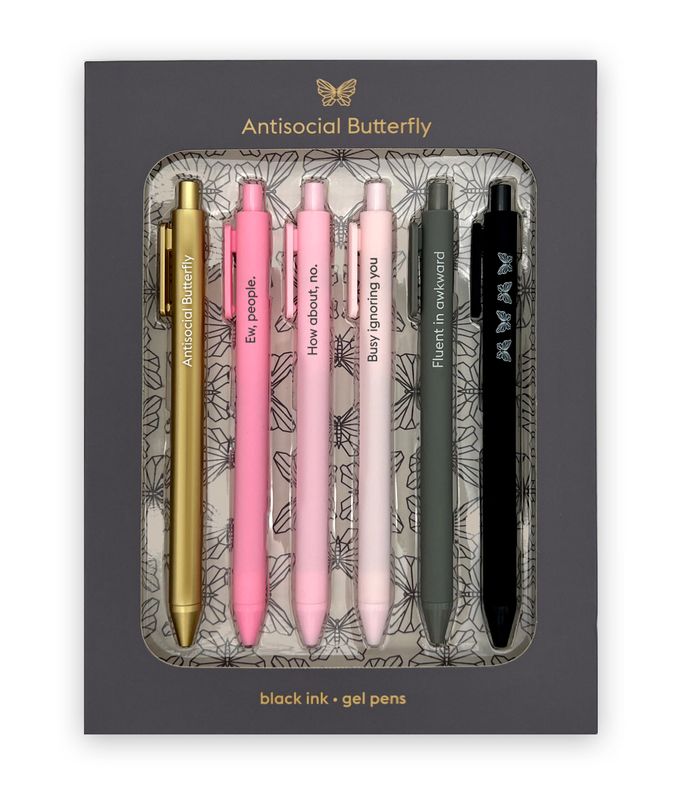 Pen Set Antisocial Butterfly