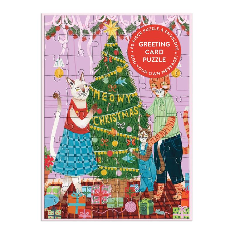 Greeting Card Puzzle Meowy Christmas
