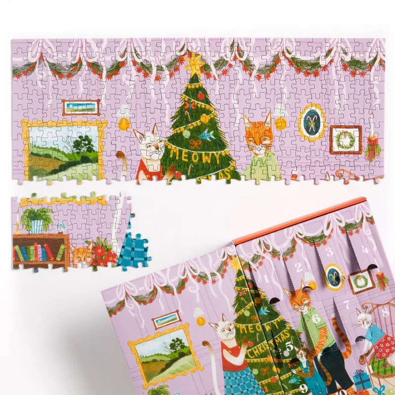 12 Days of Puzzles Advent Meowy Christmas