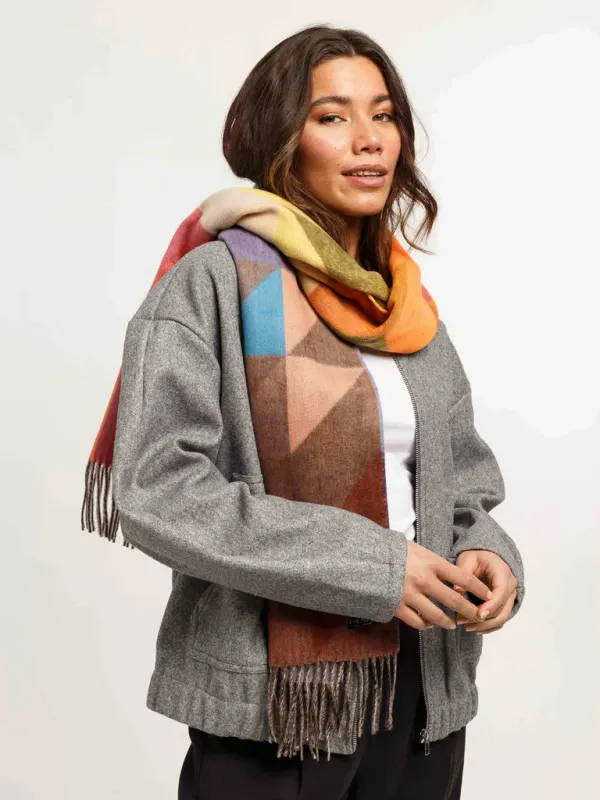 Cashmink Scarf With Geometric Design Pink