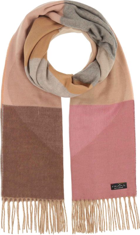 Cashmink Scarf Colourblock Hearts Powder Rose