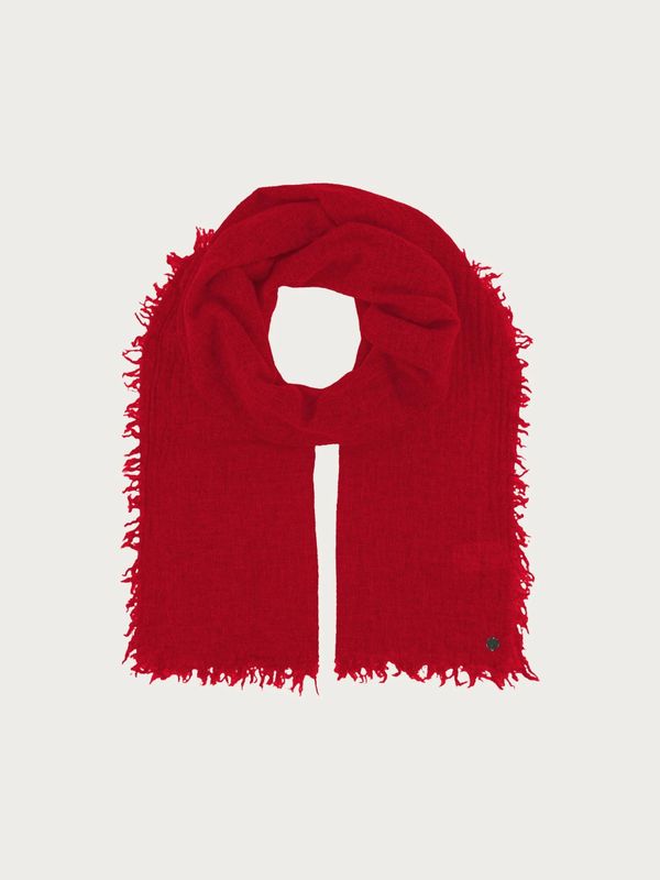 Single Coloured Wool Stole With Fringes Red